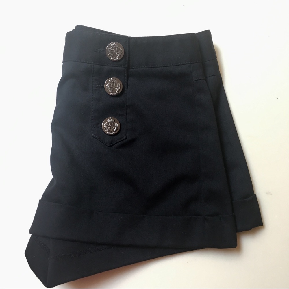 Black Button Sailor Shorts